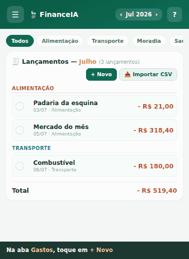Demonstração: lançando um gasto